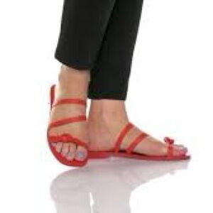 KATE SPADE orange bow sandals!